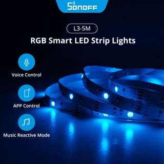 Sonoff L3 WIFI แถบไฟ LED อัจฉริยะ 5 เมตร ยืดหยุ่น ไฟ RGB ตกแต่งคริสต์มาส โหมดเพลง โคมไฟเต้นรํา สําหรับ Alexa Google Home