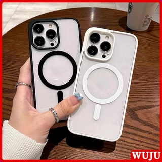 WUJU การชาร์จแบบไร้สายด้วยแม่เหล็กอะคริลิกใสด้าน เคสโทรศัพท์ เคสไอโฟน เคสไอโฟน Case Compatible For iPhone 17 16 11 12 13 14 15 Pro Max XR X XS Max Plus Air