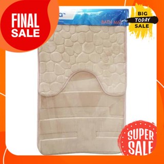 พรมห้องน้ำ 2 ชิ้น KASSA รุ่น KS-SBM1407-BE สีเบจBathroom rug, 2 pieces, model KS-SBM1407-BE, beige color