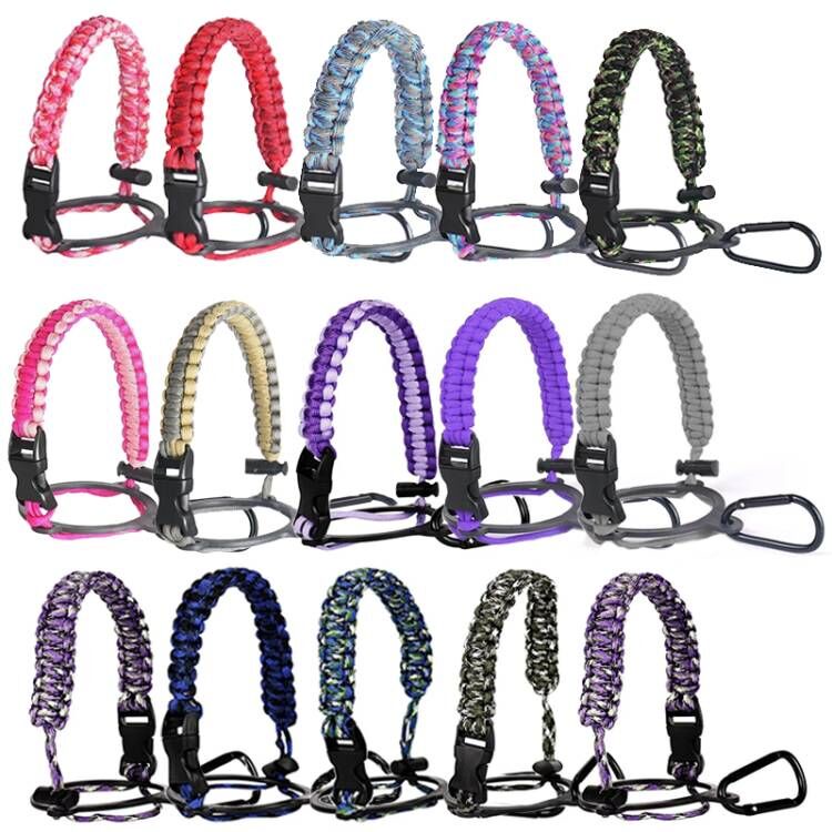 Paracord Handle aquaflask อุปกรณ์เสริมสําหรับ 14, 18, 22, 32, 40 & 64oz ขวดปากกว้าง, Carrier สายพร้อมแหวนนิรภัย Andcord Carabiner สําหรับ aquaflask 40oz