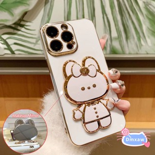เคสกระจกแต่งหน้า แบบนิ่ม ลายกระต่ายน่ารัก บางพิเศษ สําหรับ OnePlus 9RT 9R 9 Pro 9 8T