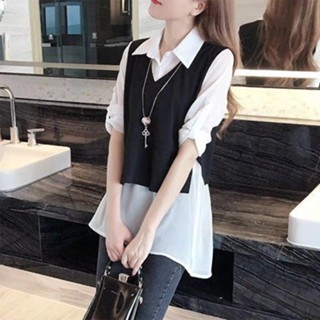 พร้อมส่ง เสื้อเชิ้ตแขนยาว ผ้าชีฟอง ทรงหลวม ขนาดใหญ่ สไตล์เกาหลี สําหรับผู้หญิง 2023