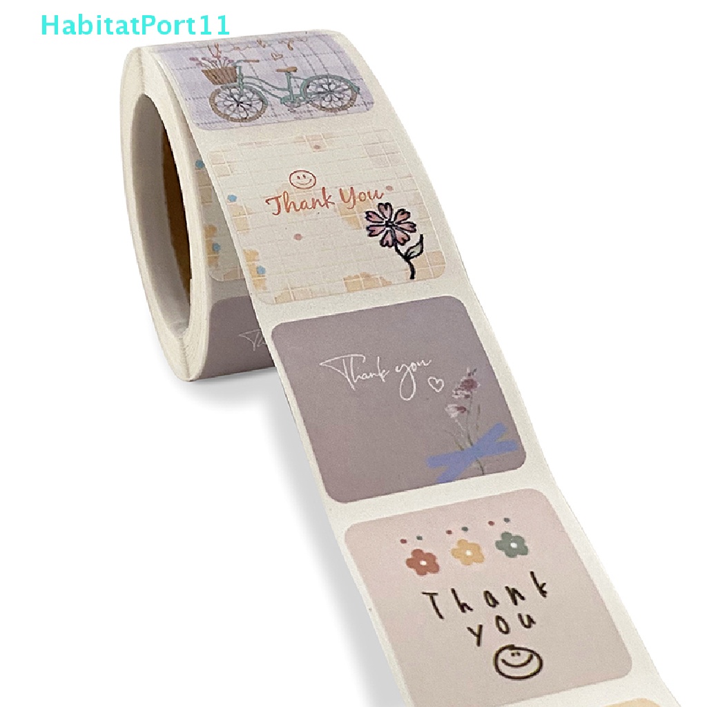 Habitatport สติกเกอร์ฉลาก ลายการ์ตูน Thank You น่ารัก สําหรับติดซองจดหมาย 300 ชิ้น ต่อม้วน
