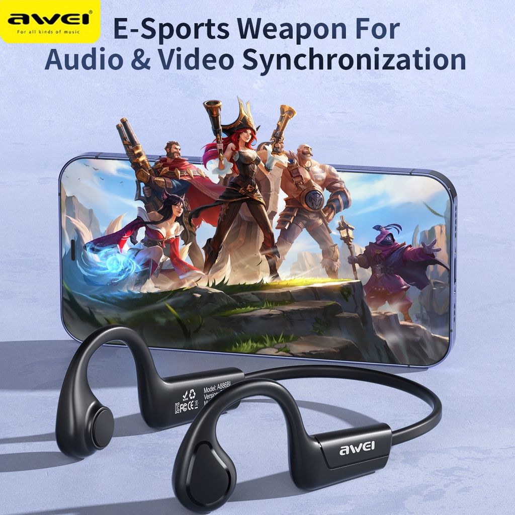 Awei A886BL หูฟังบลูทูธไร้สาย Air Conduction Bluetooth Earphone แยกเสียงซ้ายขวา มีไมค์
