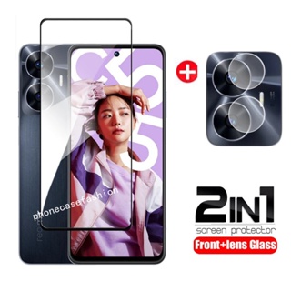 2in1 ฟิล์มกระจกนิรภัยกันรอยหน้าจอ เลนส์กล้อง ด้านหลัง สําหรับ realme C55 NFC RealmeC55 realme C55 2023 reno8T