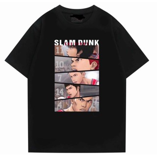 tshirt เสื้อยืดแขนสั้น ผ้าฝ้ายแท้ พิมพ์ลาย Slam Dunk Sakuragi Flower Road Kaede Rukawa Xiangbei Wuhu สําหรับผู้ชาย(S-5XL