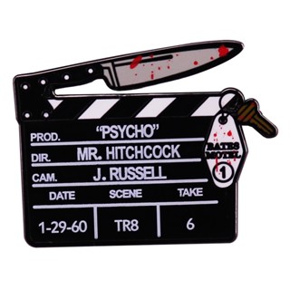 Hitchcock Psycho เข็มกลัดเคลือบ รูปภาพยนตร์สยองขวัญ สําหรับตกแต่งกระเป๋าเป้สะพายหลัง