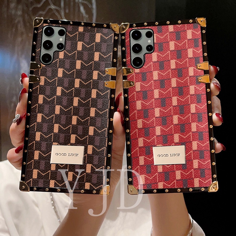 YJD สําหรับ Samsung S22 Ultra S21 S30 Ultra MT หนังขอบตรงเคสโทรศัพท์กันกระแทก