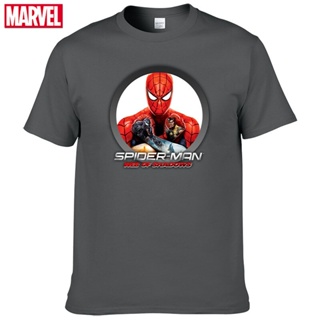 เสื้อยืดผ้าฝ้าย 100% พิมพ์ลาย Marvel The Avengers Spider Man ระบายอากาศ ใส่สบาย แฟชั่นฤดูร้อน สําหรับผู้ชาย 97S-5XL