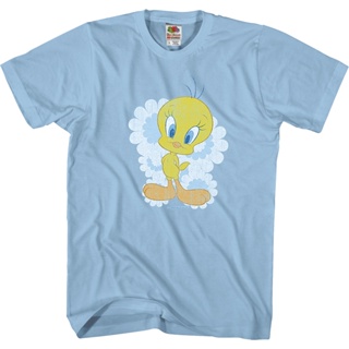 Tweety Bird Looney Tunes T-Shirt เสื้อคู่รัก เสือยืดผู้ชาย ขนาด: S-4XL