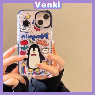 VENKI - เคสไอโฟน11 เคส Case iPhone 14 Thicken Soft ซิลิโคน Big Hole Case น่ารักการ์ตูนเพนกวินป้องกันกล้องกันกระแทกฝาหลังเข้ากันได้สำหรับ iPhone 14 13 12 11 Pro Max 7 8 Plus X XR XS