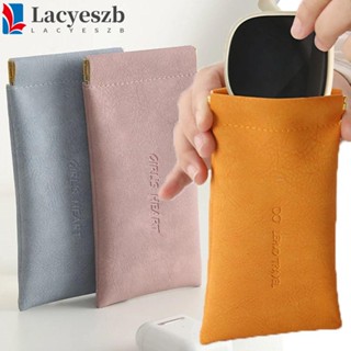 Lacyeszb เคสแว่นตา หนัง PU แบบพกพา ลายตัวอักษร Eleagnt ที่ใส่แว่นตา เคสป้องกัน กระเป๋าเครื่องสําอาง เรียบง่าย