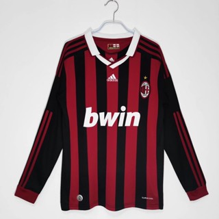 เสื้อกีฬาแขนสั้น ลายทีมชาติฟุตบอล Milan 2009 10 AC เกรด AAA สไตล์เรโทร ไซซ์ S-XXL