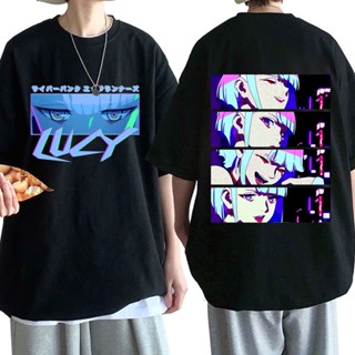 M3ss【พร้อมส่ง】เสื้อยืดแขนสั้น พิมพ์ลายการ์ตูนอนิเมะ Lucy Cyberpunk Edgerunners สไตล์ญี่ปุ่น ฮาราจูกุ โอเวอร์ไซซ์ สําหรับ