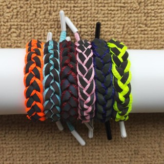 Reflective shoelace Unisex Bracelet Bangle Woven Lightweight Wristband Braid In Stock JY