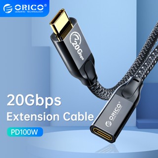 Orico สายเคเบิลต่อขยาย 20Gbps USB C Type C 100W HD 4K @60Hz แบบถัก ตัวผู้ เป็นตัวเมีย