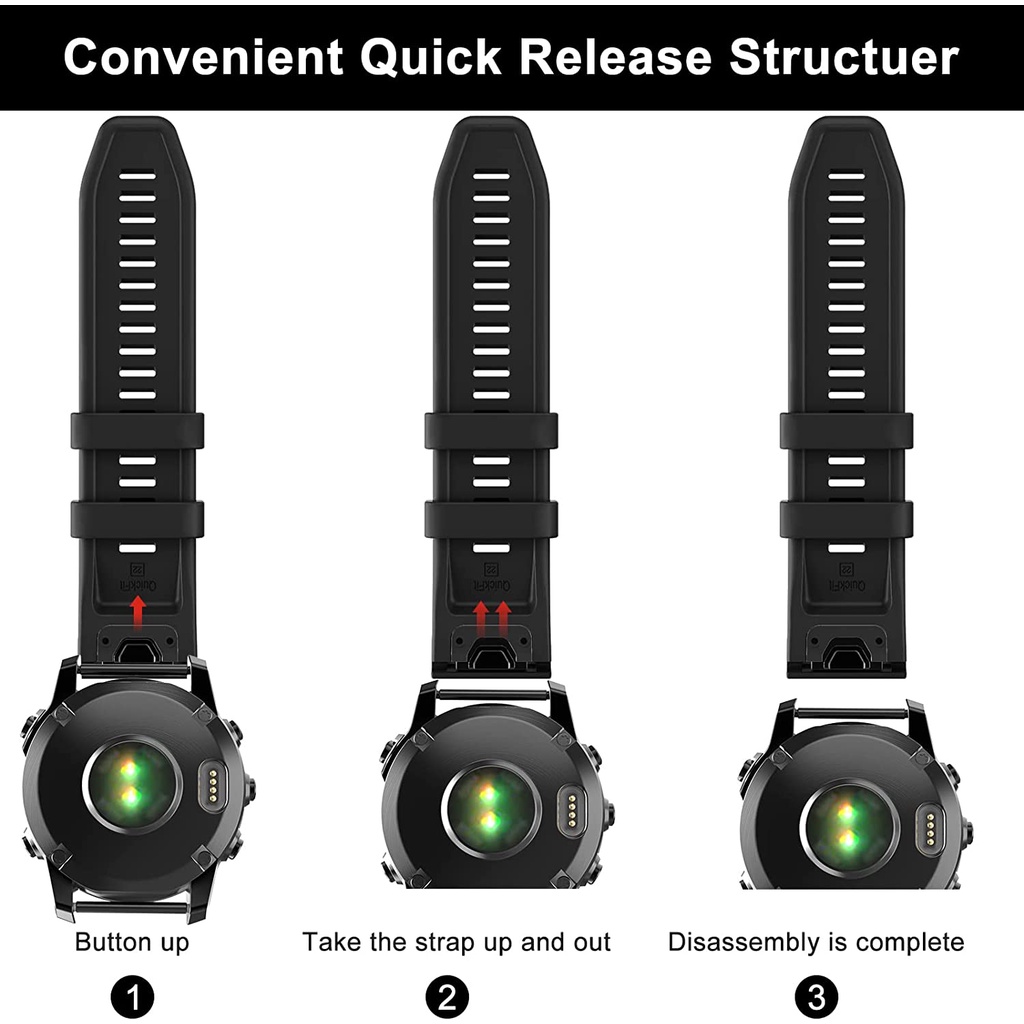 ซิลิโคน Quick Release Easy Fit Band สําหรับ Garmin Fenix 7 7X 6 6X pro 5 5X Plus MK1 MK2 สัญชาตญาณ 2 2x