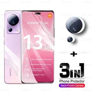 3in1 ฟิล์มไฮโดรเจลกันรอยหน้าจอ เลนส์กล้อง สําหรับ xiaomi 13 Lite xiaomi 13pro xiao mi13