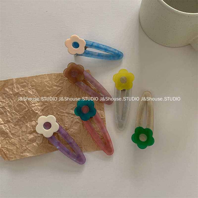 Kf583 กิ๊บติดผมหน้าม้า ดอกไม้อะซิเตท หวานแหวว สไตล์เกาหลี จระเข้ เครื่องประดับสําหรับผู้หญิง