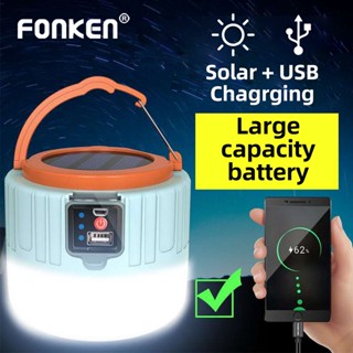 Fonken หลอดไฟฉุกเฉิน LED พลังงานแสงอาทิตย์ 60 280W ชาร์จ USB สําหรับตั้งแคมป์ เดินป่า เต็นท์ กลางแจ้ง