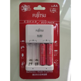 เครื่องชาร์จพร้อมกับถ่าน Fujitsu FCT345CEFXL(B) Ni-MH Battery Charger with 2 cells AA (ประกันศูนย์ไทย) Made In Japan