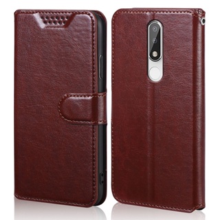 เคสโทรศัพท์หนัง PU แบบฝาพับ พร้อมช่องใส่บัตร สําหรับ Nokia 5.1 5.3 5.4