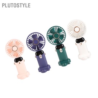  PLUTOSTYLE พัดลมพกพาขนาดเล็ก ABS แบบพกพาจอแสดงผลดิจิตอล USB ชาร์จพัดลมแขวนคอแบบพับได้พร้อมเชือกเส้นเล็กสำหรับสำนักงานกลางแจ้ง