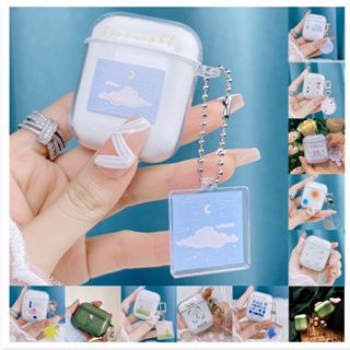 เคสหูฟังบลูทูธไร้สาย tpu นิ่ม แบบใส ลายก้อนเมฆสีขาว พร้อมจี้ สําหรับ airpods pro 1 2 3 pro2 2022