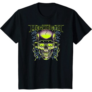 QGเสื้อยืดสีขาวเสื้อยืดแขนสั้น พิมพ์ลาย Megadeth – 35 ปี คุณภาพสูง แฟชั่นฤดูร้อนS-4XL