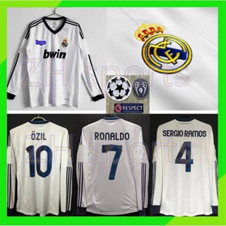 เสื้อกีฬาแขนยาว ลายทีม Real Madrid 12 13 2012 2013 10 RONALDO 7 SERGIO Ramos 4 สไตล์เรโทร