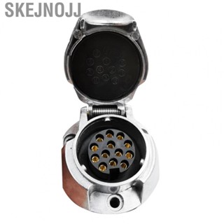 Skejnojj 13 Pin Trailer Socket 12V Trailer Wiring Socket Durable Aluminum Alloy ABS For