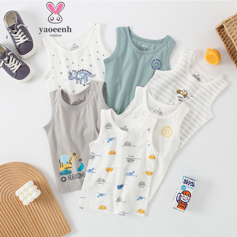 【YAOEENH】พร้อมส่ง เสื้อกั๊กกันหนาว แขนกุด ผ้าฝ้าย ระบายอากาศ 100-160 ซม. สําหรับเด็กผู้ชาย และเด็กผู้หญิง