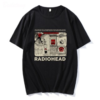 [S-5XL]Radiohead เสื้อ Hip Hop Rock Band เสื้อยืด Unisex แฟนเพลงตลกพิมพ์ผู้ชายแขนสั้น100% Cotton harajuku Tees