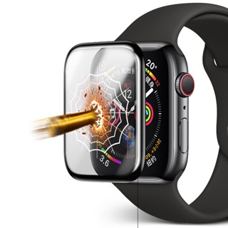 กระจกนิรภัย 3D สําหรับ Apple Watch band 41 มม. 38 มม. 40 มม. 44 มม. อุปกรณ์เสริมป้องกันหน้าจอ