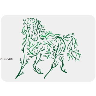 1pc  Horse Stencil 29.7x21cm Branches Horses Stencil Plastic Branches Painting Stencil Reusable Horse Template DIY Home Decor Stencil for Painting on Cabinet Floor Wall Window