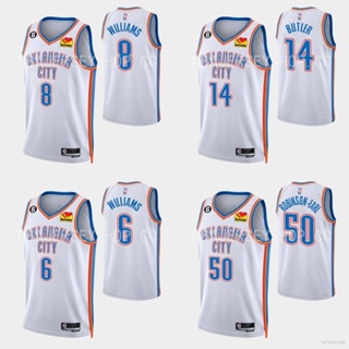 เสื้อกีฬาบาสเก็ตบอล NBA Jersey Thunder Butler Williams สีขาว พลัสไซซ์ 22-23 สําหรับผู้ชาย และผู้หญิง