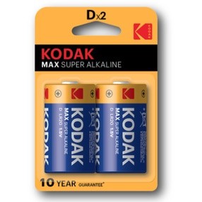 ถ่าน โกดัก ซุปเปอร์ อัลคาไลน์ แบบ D (แพ็ค 2 ก้อน) KODAK MAX SUPER ALKALINE D (2 pack) ถ่าน