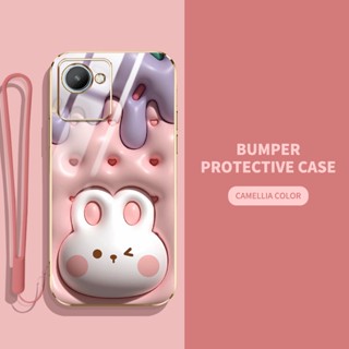 เคสโทรศัพท์มือถือ ลายสัตว์ และพืชน่ารัก 3D พร้อมสายคล้อง สําหรับ OPPO Realme C30 C30S Realme Narzo 50i Prime