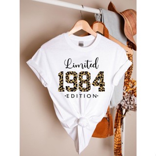 เสื้อยืด ลายเสือดาว 1984 37Th 1984 1984 37Th สไตล์วินเทจ สําหรับปาร์ตี้วันเกิด_03