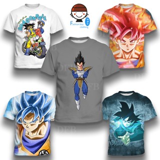 เสื้อยืดแขนสั้น คอกลม พิมพ์ลายแอนิเมชั่น Dragon Ball 3D แฟชั่นฤดูใบไม้ผลิ และฤดูร้อน สําหรับเด็กผู้ชาย 2023 [อายุ 3-12 ปี]