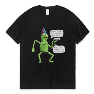 เสื้อยืดแขนสั้น พิมพ์ลายกราฟฟิค Yer A Wizard Kermit สไตล์คลาสสิก สําหรับผู้ชาย GPhbbf73KEbgnk61