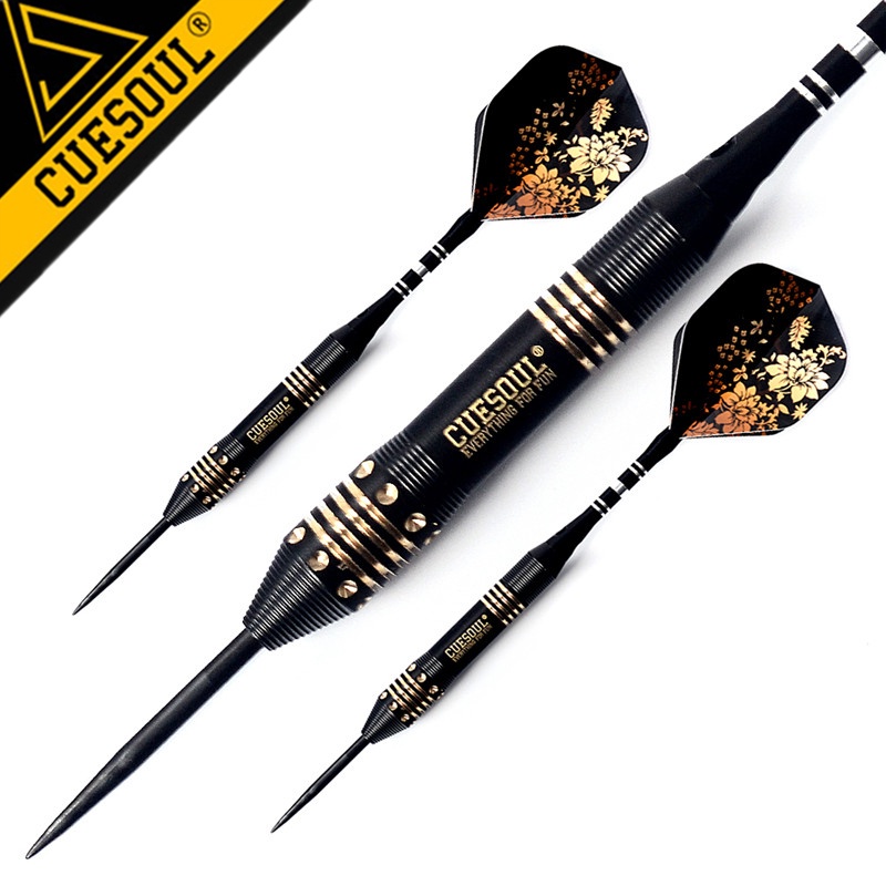 ใหม่ CUESOUL 3 ชิ้น/เซ็ต CUESOUL ใหม่ 22g Professional ปลายเหล็กลูกดอกสีดํา Dart Body พร้อม Dart Fli