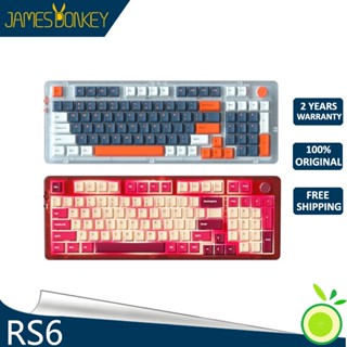 James donkey RS6 คีย์บอร์ดเล่นเกมไร้สาย สามโหมด ไฟ RGB