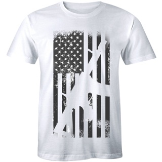 USA Rifle Flag Shirt American ak-47 Shirt Military Firearm Mens T-shirt Tee_08