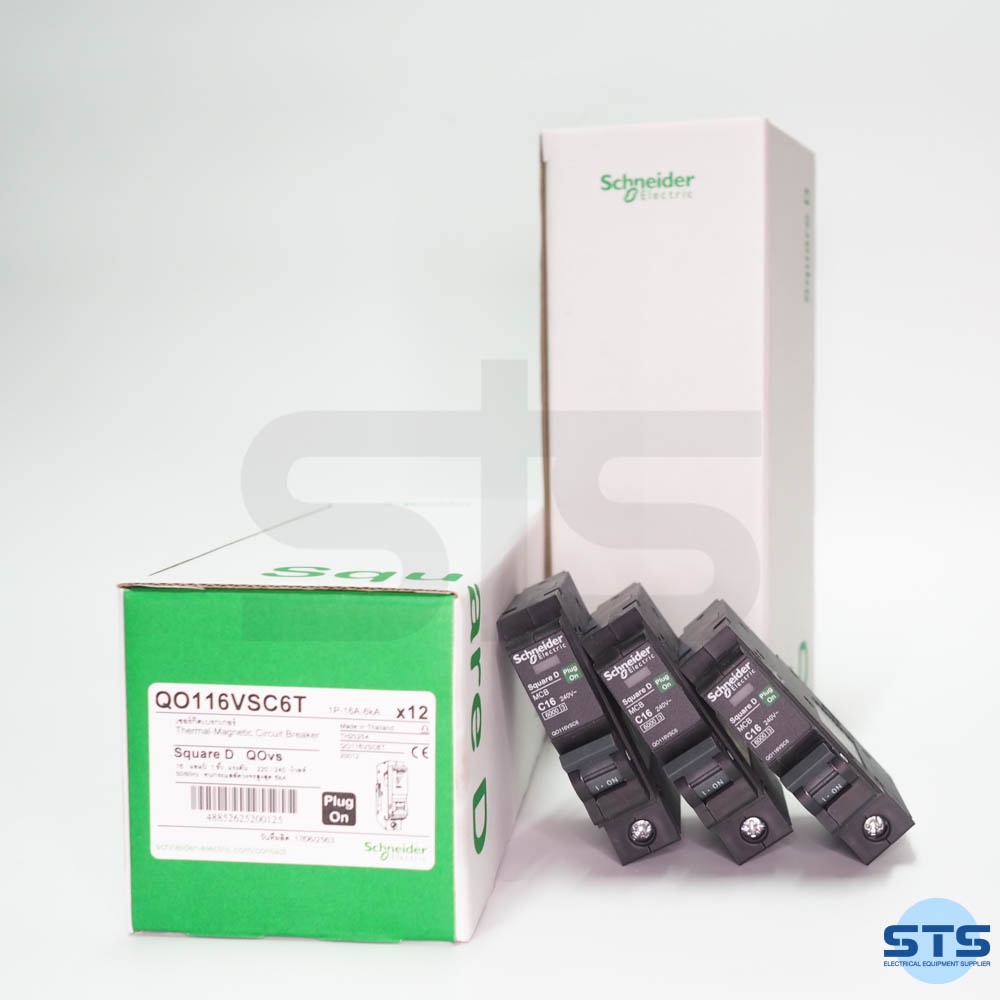 ตัดไฟ เซอร์กิตเบรกเกอร์ 10A-32A 1 Pole 6kA รุ่น QO110VSC6T, QO116VSC6T, QO120VSC6T, QO132VSC6T Schne