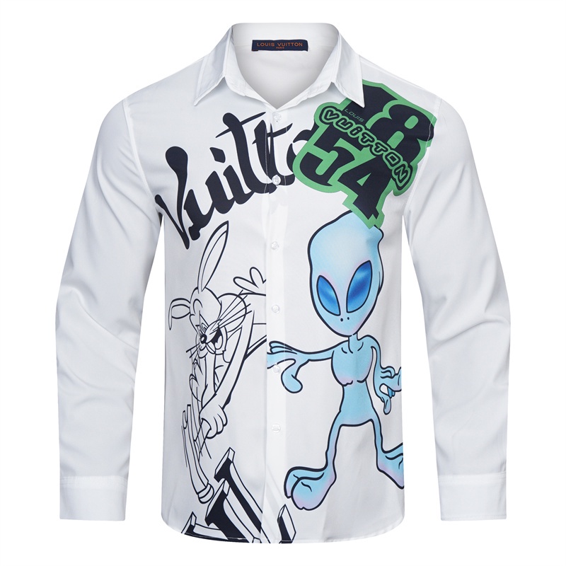 เสื้อเชิ้ตแขนยาว พิมพ์ลายตัวอักษร แฟชั่น A1#20