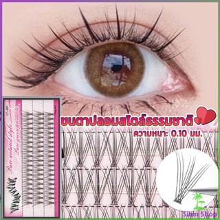 Siam ขนตาปลอมแบบธรรมชาติ /8/10/11/12/14 มม. ต่อขนตาแต่ละช่อ False Eyelashes