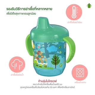 แก้วน้ำเด็ก ปากเป็ด มีหูจับ มีกันสำลัก BPA Free 260ml แก้วหัดดื่ม ขวดนมปากเป็ด