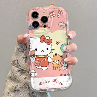 ✅เคสป้องกันโทรศัพท์มือถือใส แบบนิ่ม ลายการ์ตูนคิตตี้ กันกระแทก สําหรับ Apple iPhone 14 13promax 12 11 7 8p xsxr