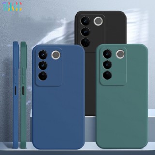 เคสโทรศัพท์มือถือ Tpu ขอบตรง กันกระแทก สีพื้น เรียบง่าย สําหรับ Vivo V27 V27 Pro V27e V20 V21 V23